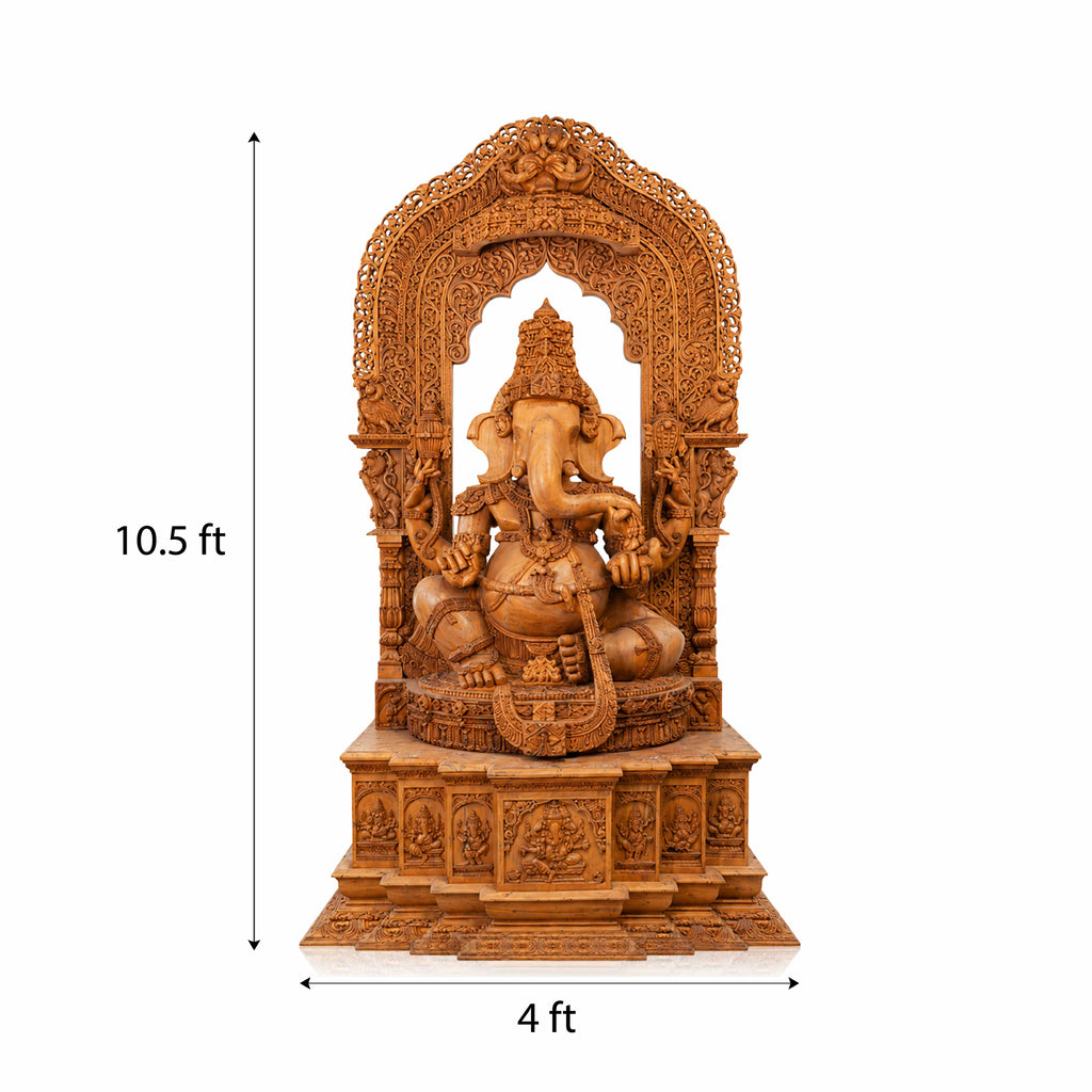 Wooden Ganesh Statue