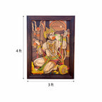Mysore Wooden Inlay Hanuman-Wall panel