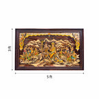 Mysore Wooden Inlay Shiva Leela Panel