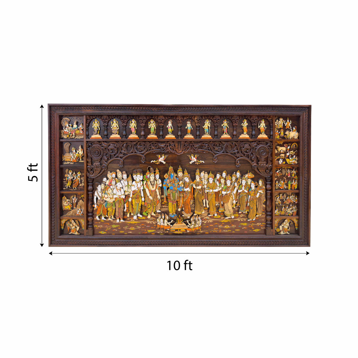 Mysore Wooden Inlay Srinivasa Kalyanam Panel