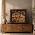 Mysore Wooden Inlay Banyan Tree Panel