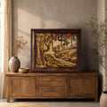 Mysore Wooden Inlay Forest Scenery Panel
