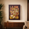 Mysore Wooden Inlay Hanuman-Wall panel