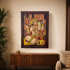 Mysore Wooden Inlay Hanuman-Wall panel