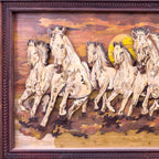 Mysore Wooden Inlay Running Horse Wall Panel