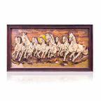 Mysore Wooden Inlay Running Horse Wall Panel