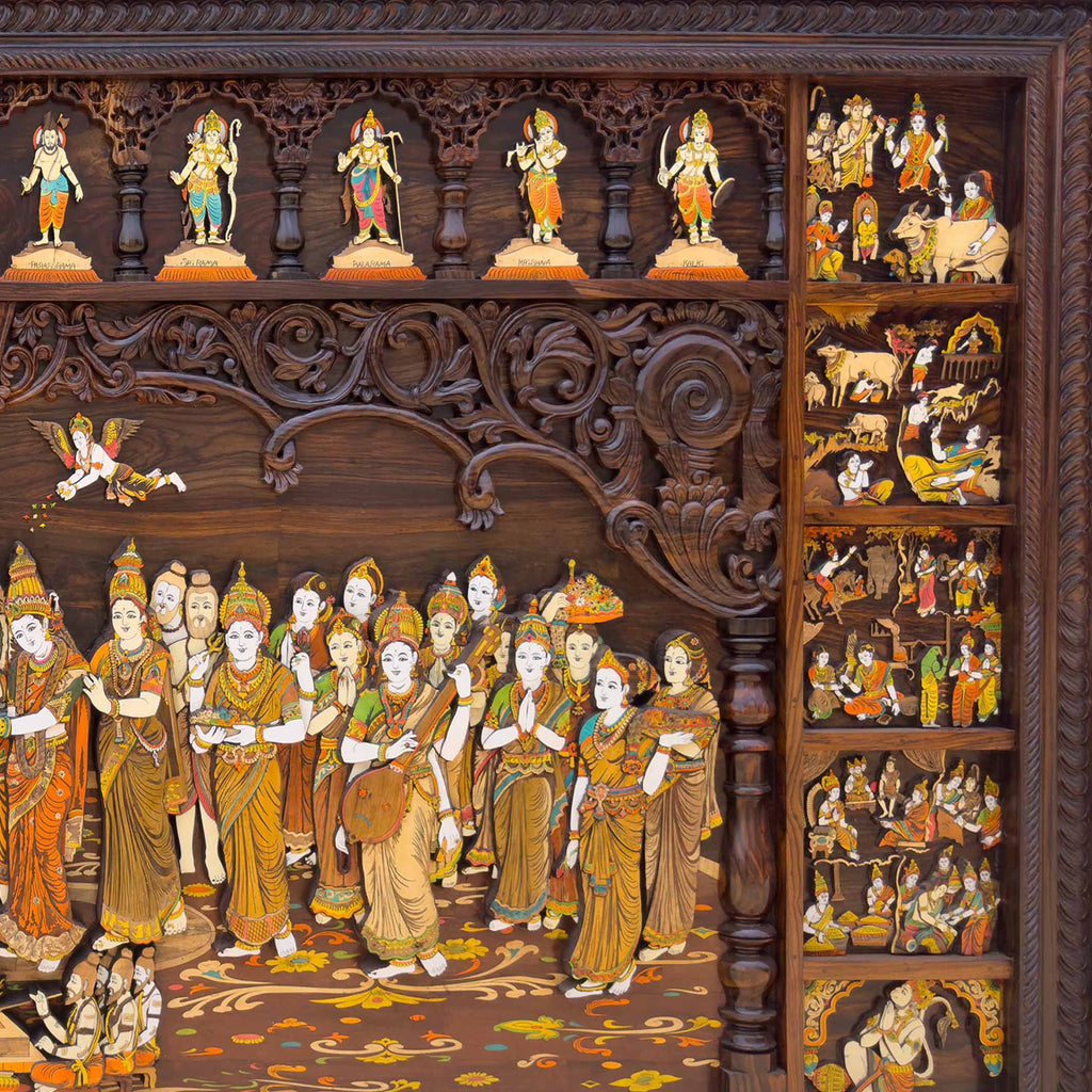 Mysore Wooden Inlay Srinivasa Kalyanam Panel