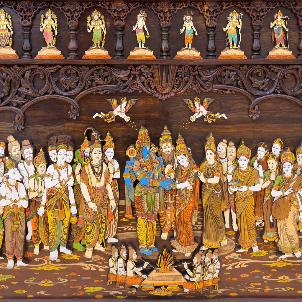 Mysore Wooden Inlay Srinivasa Kalyanam Panel