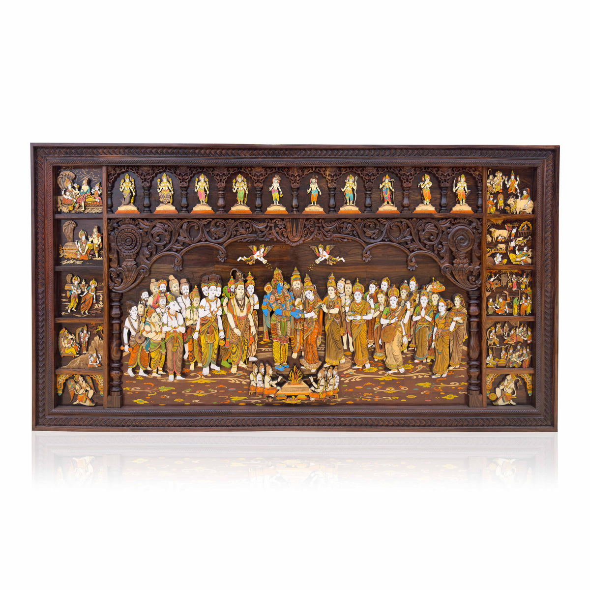 Mysore Wooden Inlay Srinivasa Kalyanam Panel