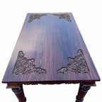 Hand-Carved Rosewood 4-Seater Dining Table Set